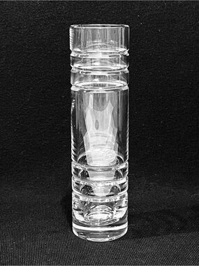 Tiffany & Co Crystal Triple Ring Bud Vase 8”